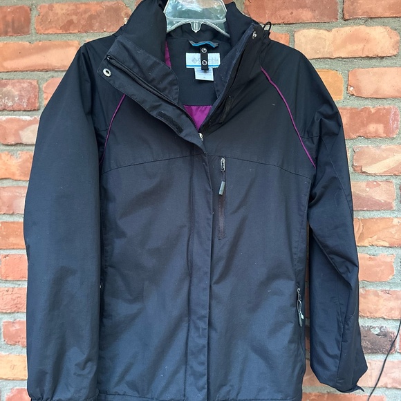 Women's Columbia Black Waterproof Jacket with Hood ~ Medium - Picture 1 of 9